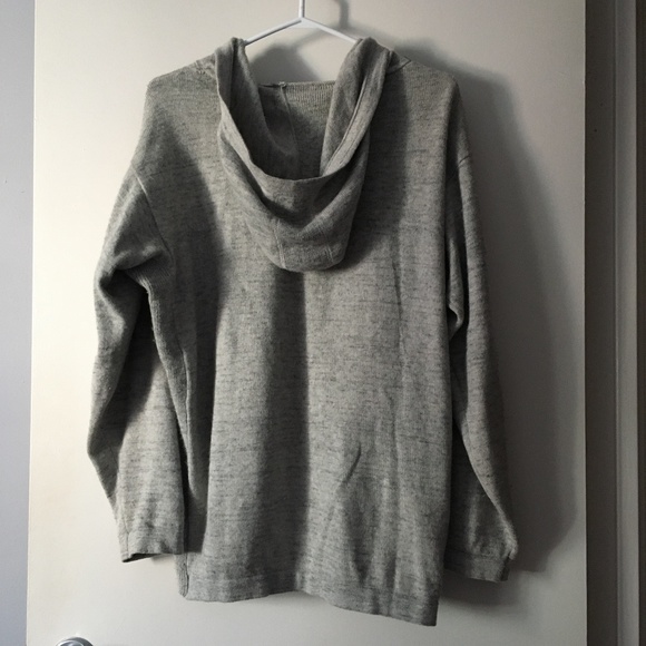 NOT FOR SALE Peruvian Handmade Light Grey Alpaca Hoodie Sweater Size L / XL - Picture 3 of 7